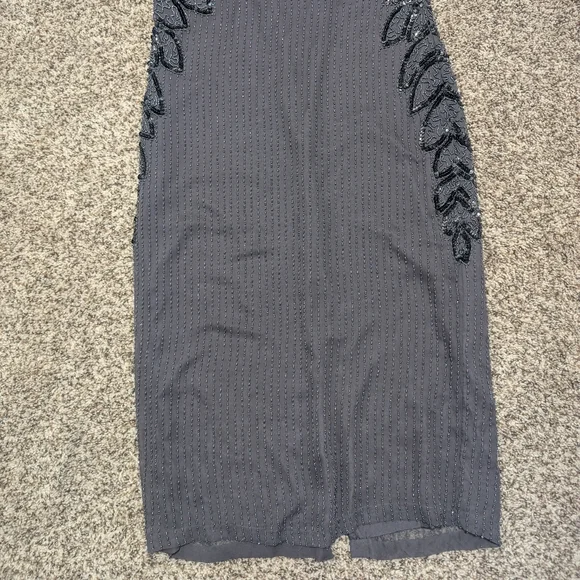 Vintage Oleg Cassini Silk Beaded Petite Evening Dress - Picture 4 of 11